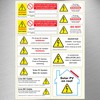 Solar PV System Installation Warning Label Set - A4 Sheet