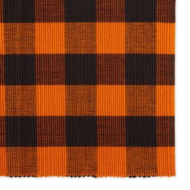DII Buffalo Check Collection, Classic Farmhouse Tabletop Set, Placemat Set, 13x19, Orange & Black, 6 Piece