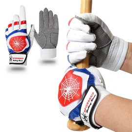 スパイダーグリップ滑り止めバッティンググローブ Spidergrip Nonslip Batting Gloves (M, Blue Red (青赤))
