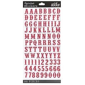 92 Hot Pink Glitter Alphabet Stickers