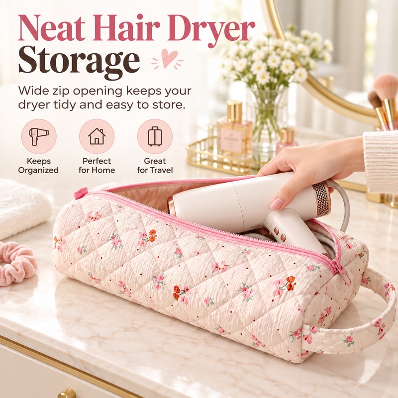 Large Hair Dryer Storage Bag for Home & Travel –
