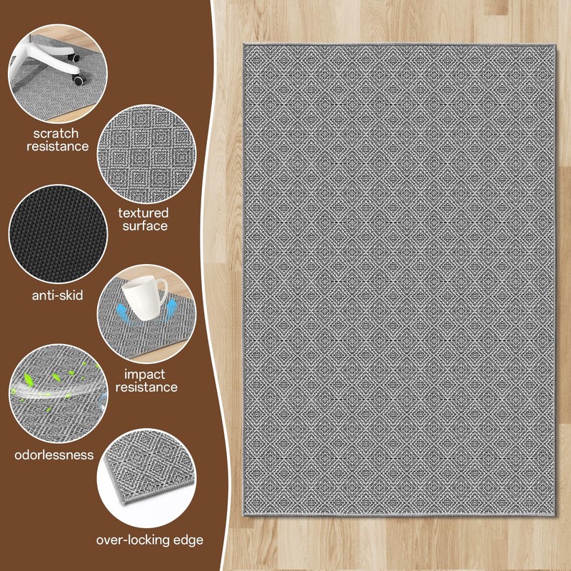 KMAT Office Chair Mat, 36x48in Heavy Duty Hardwood/Tile Floor Protector,