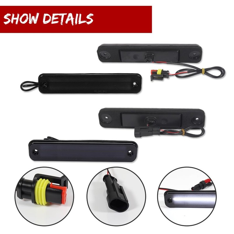 KENRTIR Full White LED Side Marker Lights Compatible With Hummer