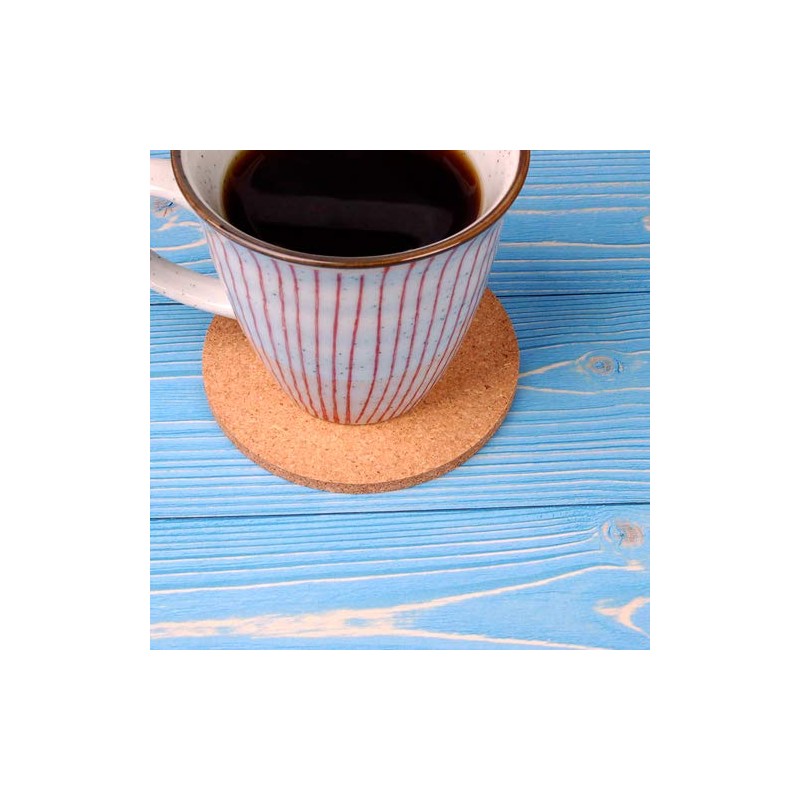 Good-L コルクコースター 丸（ザラザラしないW研磨仕上げ）【直径90㎜ 厚さ3.5㎜ / 24枚入り】