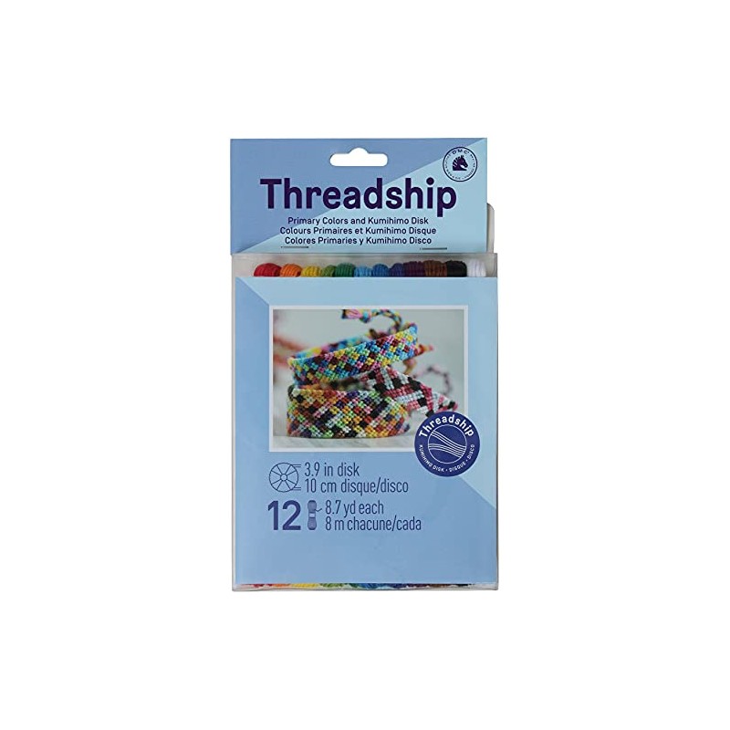 Pack 12 skeins and Round Kumihimo Tool