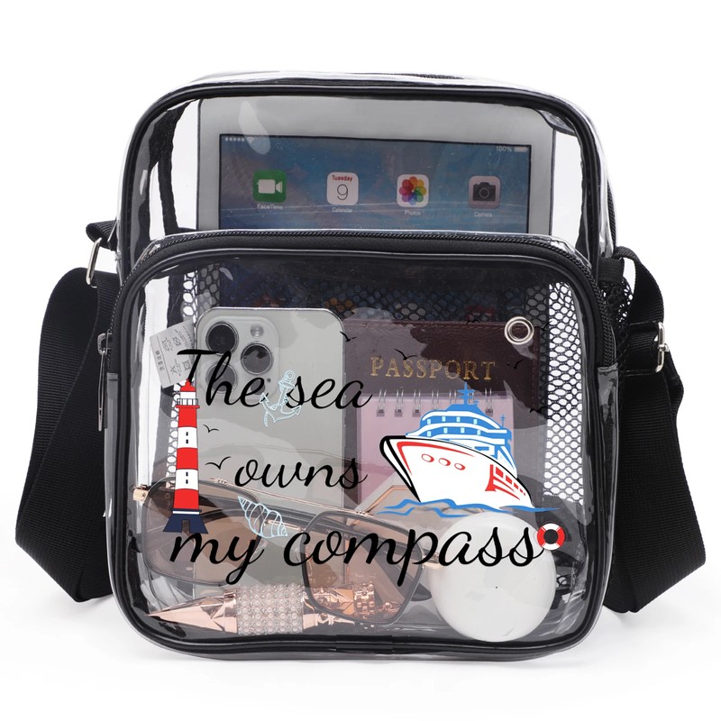 Clear PVC Crossbody Bag for Concerts – 28×21×9cm Lightweight Shoulder