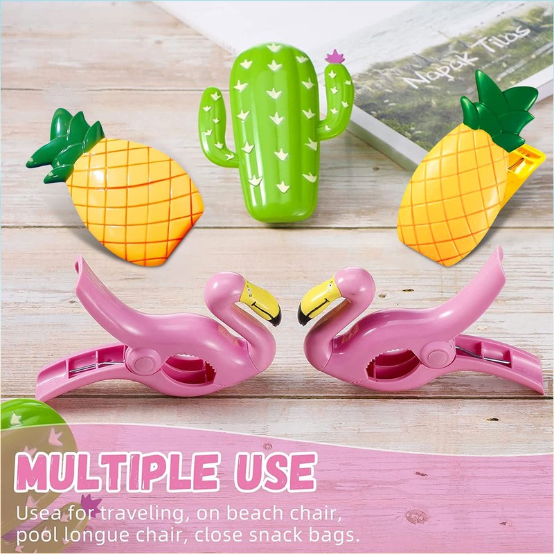 6 Pieces Beach Towel Clips Plastic Large Beach Towel Holders