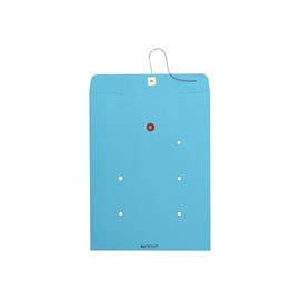 Quality Park Interdepartment String & Button Closure Envelopes, 10" x 13", 1-Sided Narrow Rule, Blue, Box of 100 (QUA63577)