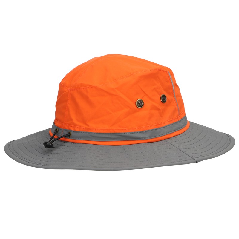 UPF50+ Fishing Hat with Reflective Strip Mesh Vents Adjustable Wide