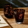 Two's Company Set of 4 Tortoise Print Stemless Wine Glass