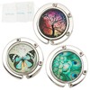 ROFLYER Purse Hook Set of 3 - Butterfly,Wish Tree,Peacock Foldable