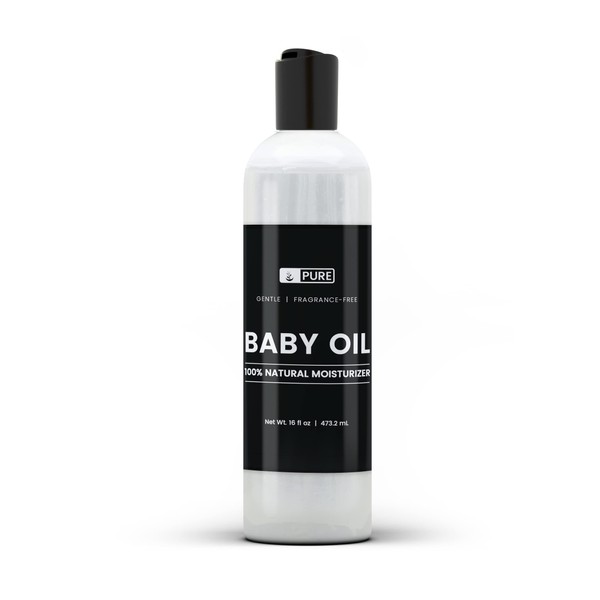PURE ORIGINAL INGREDIENTS Baby Oil (16 fl oz) Natural Moisturizer, Gentle, Fragrance Free