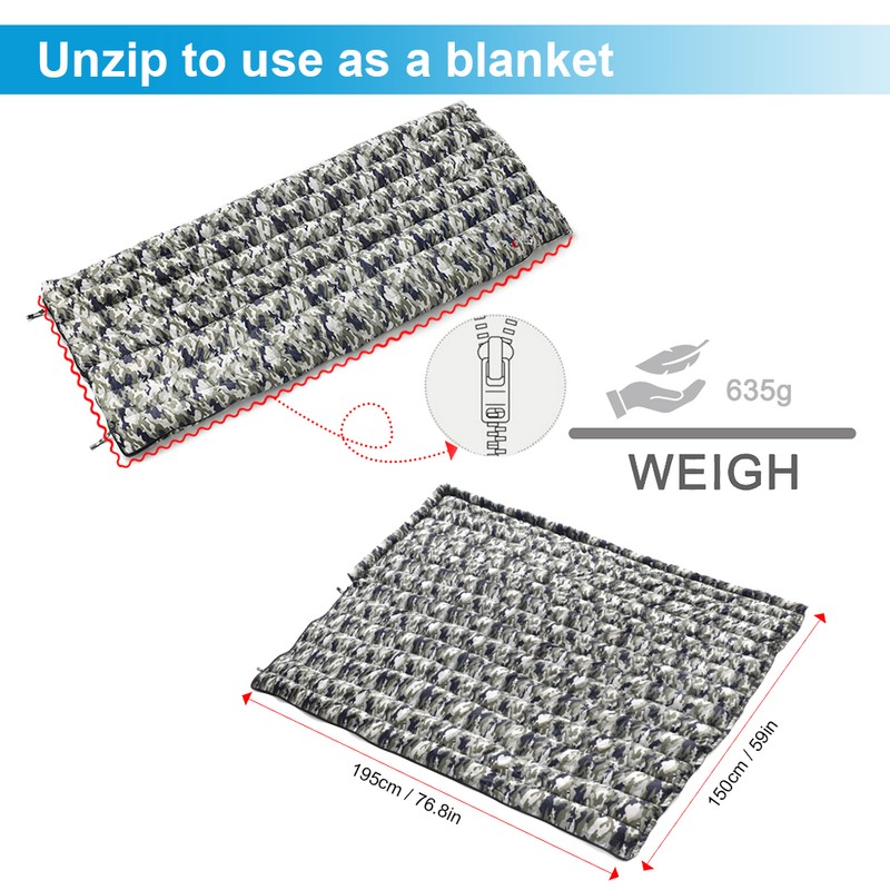 Ultralight Sleeping Bag 800+ Fill Power Duck Down Sleeping Bag