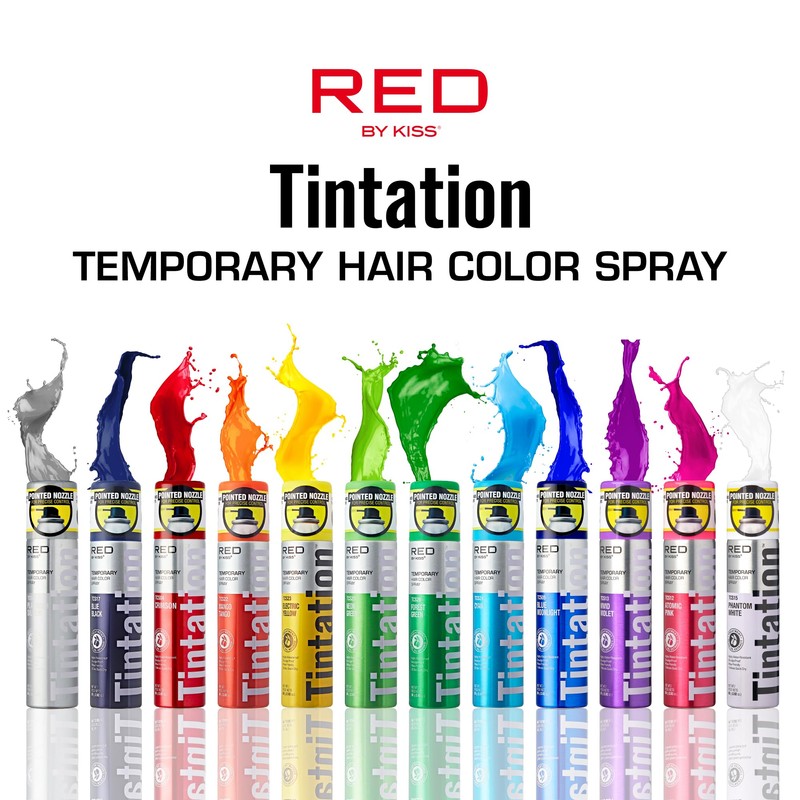 Red by Kiss Tintation Temporary Hair Color Spray 2.82oz, Quick-Dry