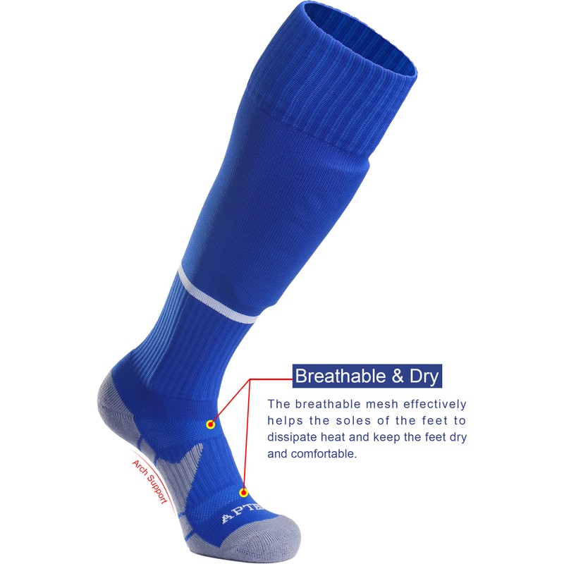 APTESOL Youth Soccer Socks Knee High Team Sport Cushion Sock