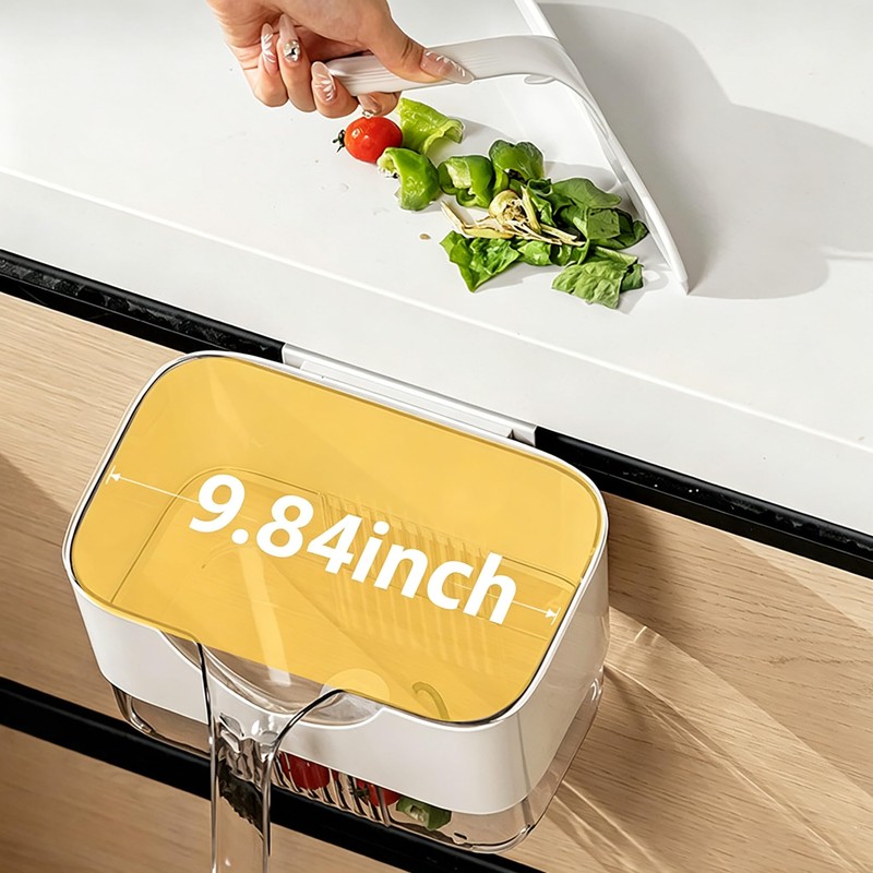 Heiboa Food Scraps Bin with Squeegee, 1.09 Gallon Small Food