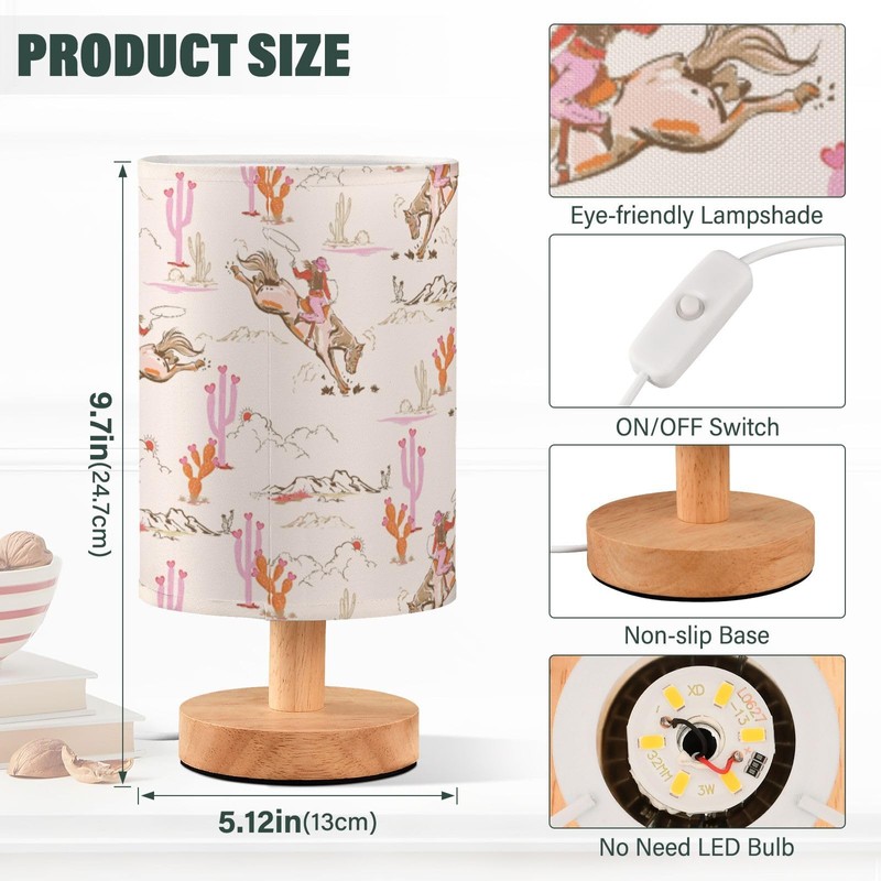 GOODOLD Cute Rodeo Cowgirl LED Table Lamp - Modern Minimalist