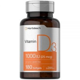 Horbäach Vitamin D3 1000IU (25mcg) Softgels |180 |High-potency formula |GMO-free and gluten-free supplement, one option, 1 piece / Horbäach 비타민 D3 1000IU (25mcg) 소프트젤 | 180개 | 고효능 포뮬러 | GMO 프리 및 글루텐 프리 보충제, one option, 1개
