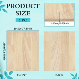 FINGERINSPIRE Unfinished Wooden Board 25 x 19.8 x 1.6 cm Rectangular Wooden Board Wooden Disc Unfinished Wooden Craft Mat Unfinished Blank Wooden Board for Painting and Crafts