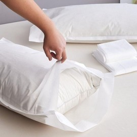 20 pocket-type disposable pillow covers, portable pillow cover for travel, white 20p