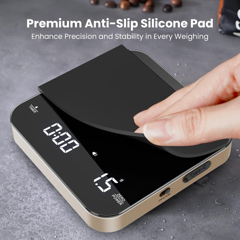 Rechargeable Mini Coffee Scale with Timer, Maestri House Espresso Scale,