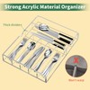 NIUBEE Expandable Kitchen Drawer Organizer for Flatware and Utensils,Clear Acrylic