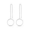 DTPSilver - 925 Sterling Silver Pull Through Round Hoops Earrings