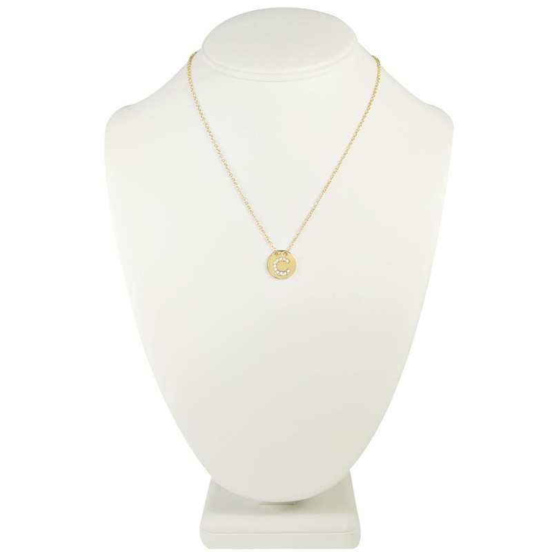 Wrapables® Gold Plated Initial Letter Pendant Necklace, Letter C