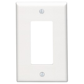 Leviton + 80601-W 1-Gang Decora/GFCI Device Wallplate + Midway Size + Thermoset + Device Mount + White