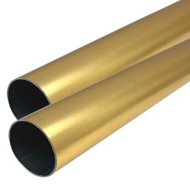 72" HEAVY DUTY Round Closet Rod | 32mm Diameter | Satin Brass Clothes Pole | 2 Pack