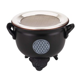 Flower of Life Incense Burner Black with Strainer