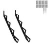 35 Inch Black Steel Stair Step Riser, 4-Step Metal Stair