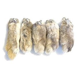 Dangerous Threads Rabbit Rabbits Foot Keychain White/Natural 5 Pcs