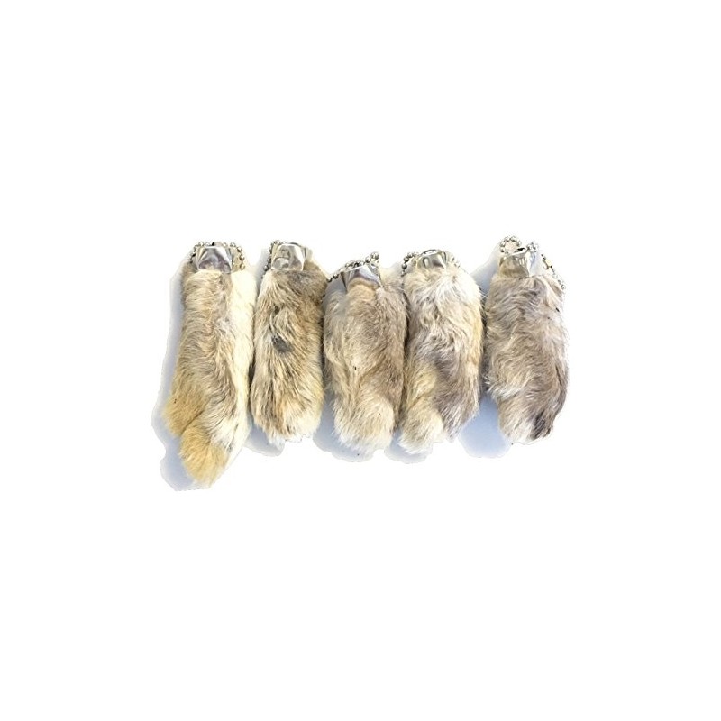 Dangerous Threads Rabbit Rabbits Foot Keychain White/Natural 5 Pcs