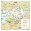 Kazakhstan Road Highway Transportation Map Country Nation Poster Print