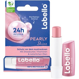Labello Pearly Shine Lip Balm, Lip Care with Shimmering Pearlescent Shine for 24-Hour Moisture, Nourishing Lip Balm with Shea Butter and Natural Oils (4.8 g)
