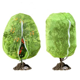 Fruit Tree Netting, RIFNY 3.3 x 2.6 FT Blueberry Bush Netting Cover with Zipper Drawstring, Outdoor Mosquito Net Garden Netting Cover Protector Plant from Birds Cicadas Animals Insect (2 PCS, Green)