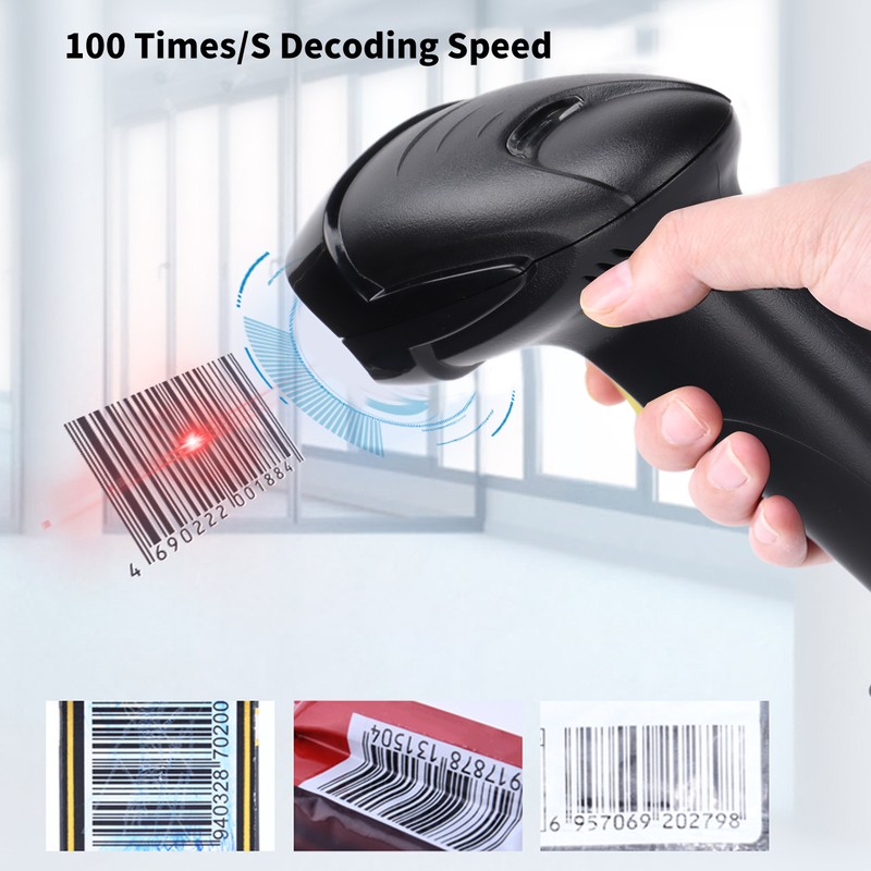Barcode Scanner Wired Lasers Fast Stable Sensitive Accurate Ergonomic Handheld
