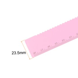 sourcing map Straight Ruler 18 cm Metric Aluminium Alloy Ruler Corrugated Edge Easy to Take Measuring Tool for Children's Studies Classroom Office Candy Floss