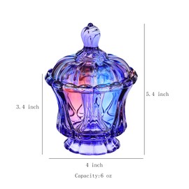 Gaolinci Vintage European Royal Glass Jar, Candy Jar with Lid Small Item Storage Jar (Purple Glaze)
