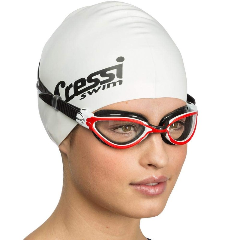 Cressi Unisex's Thunder Swim Goggles, White/Black Lime, One Size