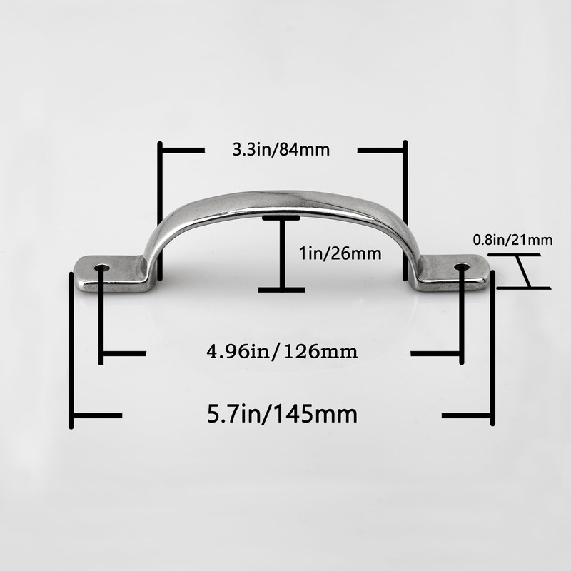 Necmetu 2PCS Boat Grab Handles Stainless Steel Boat Handrail 5.7"