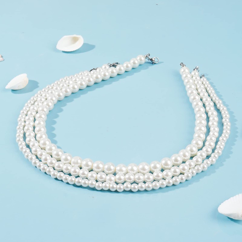 Pearl Necklace for Men Mens Pearl Necklace 6mm 8mm 10mm