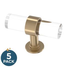 Franklin Brass Francisco Acrylic Bar (5-Pack) Cabinet Knobs | Champagne Bronze and Clear Handles for Dresser Furniture Drawers/Kitchen/Door/Bathroom | 2" P46159-720-B