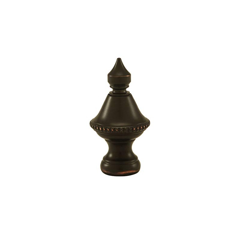 Rubbed Bronze Beaded Knob Finial