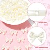 Ornazy 50Pcs White Imitation Pearl Aesthetic Spacer Beads Elegant Bow