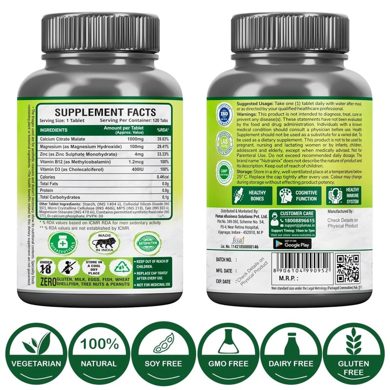 Generic Generic Calcium Magnesium Zinc with Vitamin D3+k2 Supplement for