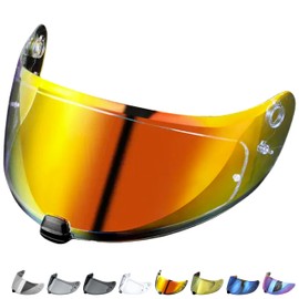 Everalo Compatible with Hjc is 17 Visor - Fg17 - FgSt - C70 - C70n - HJ 20M - Helmet Visor hjc is 17 Pinlock Ready - Anti-Scratch (Red)