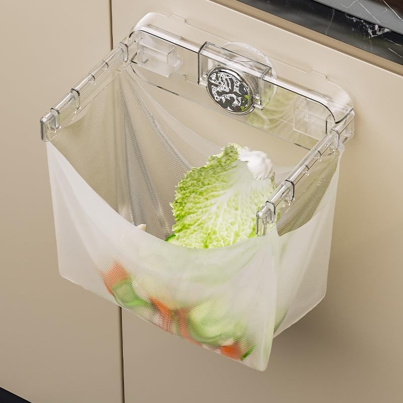 Temvue Kitchen Garbage Bag Stand, Clear Plastic Waste Bag Holder
