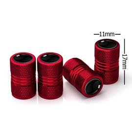 Tire Valve Caps 4 Pack, Valve Stem Caps Covers for Car Truck Bike Motorcycle Accessories, Tire Wheel Spare Parts Air Cap (Red)